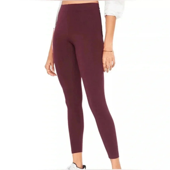OLD NAVY Women's Size Small High Waisted Jersey Ankle Leggings Red Raisin NWT - Picture 2 of 8
